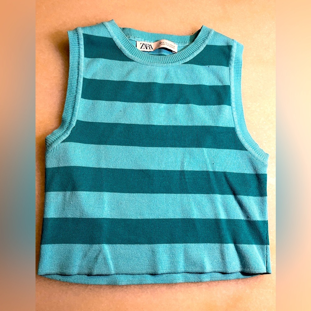 Zara blue Stripe Halter